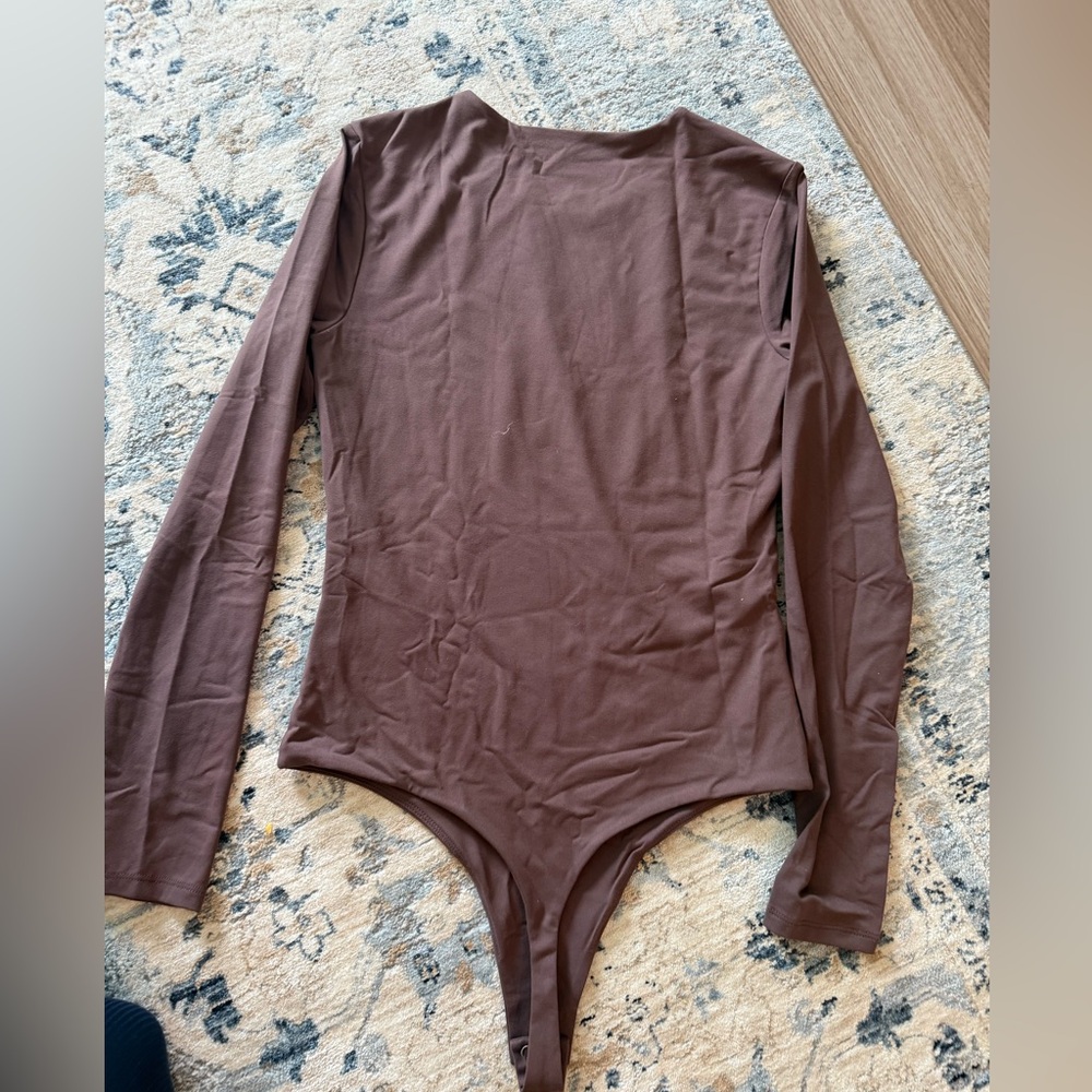 Nuuds Brown Fitted Long Sleeve Bodysuit - Picture 4 of 5